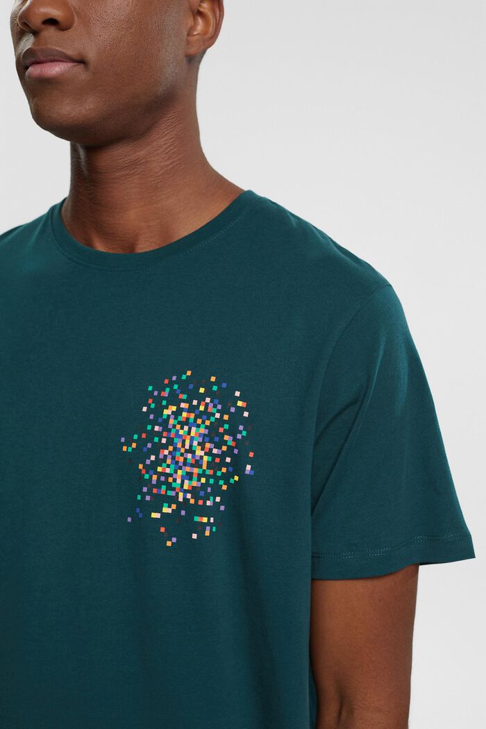 T-shirt with chest print, DARK TEAL GREEN, detail image number 2