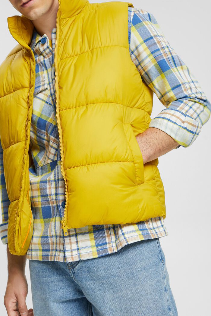 Quilted body warmer with high neck, DUSTY YELLOW, detail image number 0
