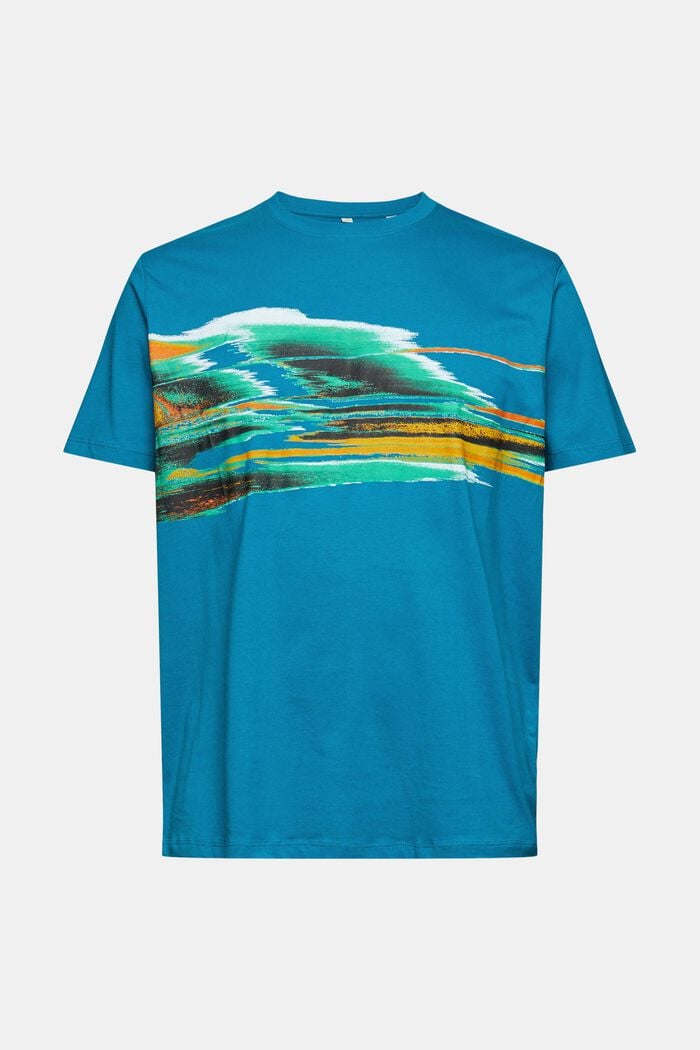 Jersey T-shirt with a print, TEAL BLUE, detail image number 5