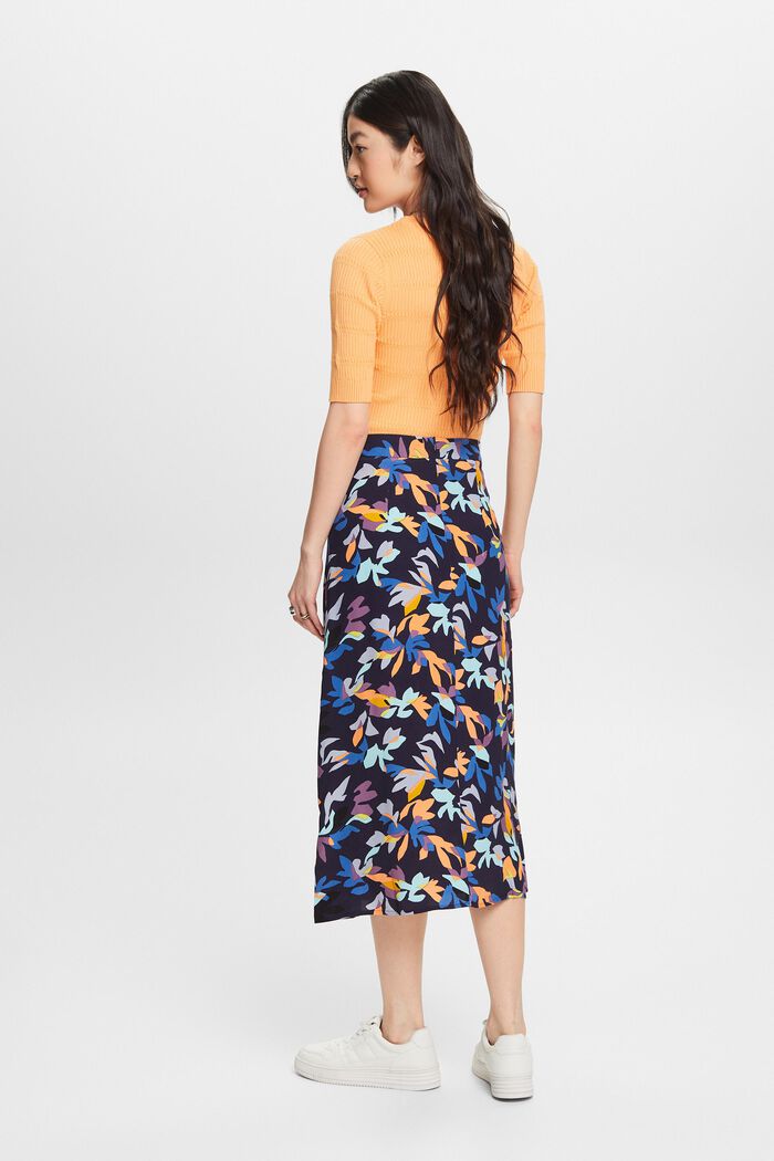 Printed Midi Skirt, NAVY, detail image number 3