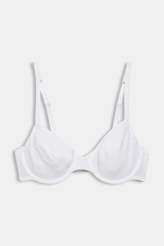 Recycled: microfibre underwire bra, WHITE, overview