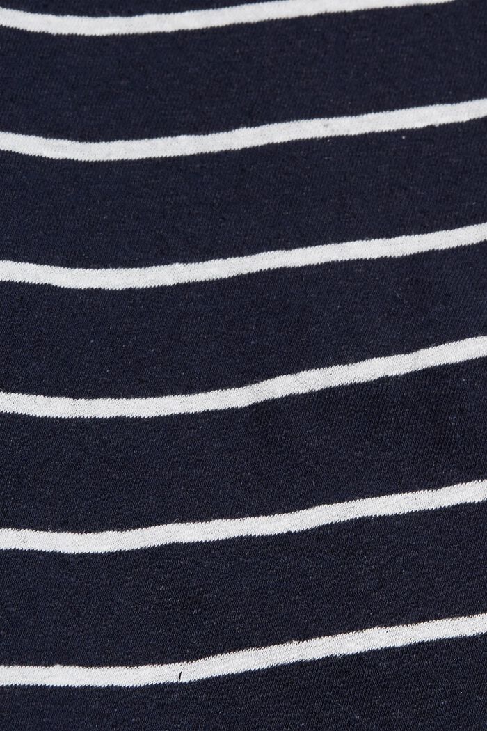 Linen blend: T-shirt with stripes, NAVY, detail image number 4