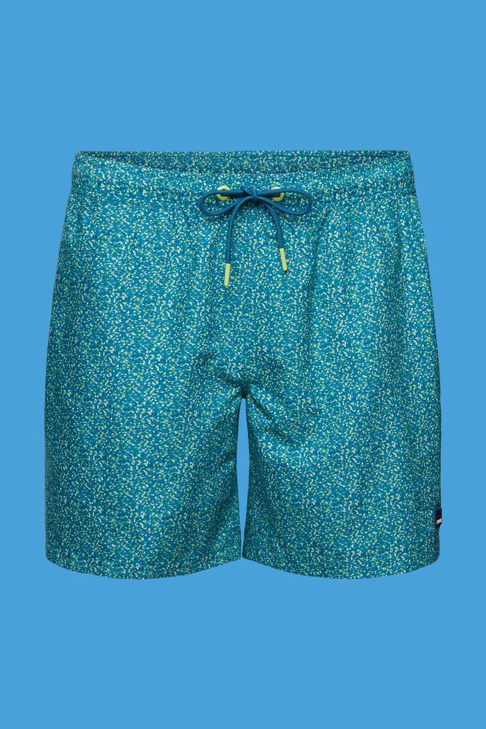 Swimming shorts with all-over pattern, TEAL BLUE, detail image number 5