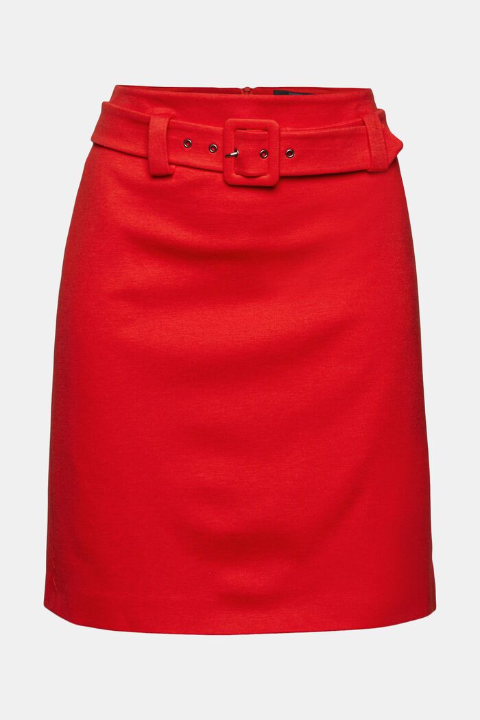 Punto jersey mini skirt with a belt, ORANGE RED, detail image number 7