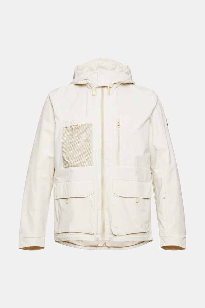 Made of recycled material: High-performance jacket with a hood, CREAM BEIGE, detail image number 8