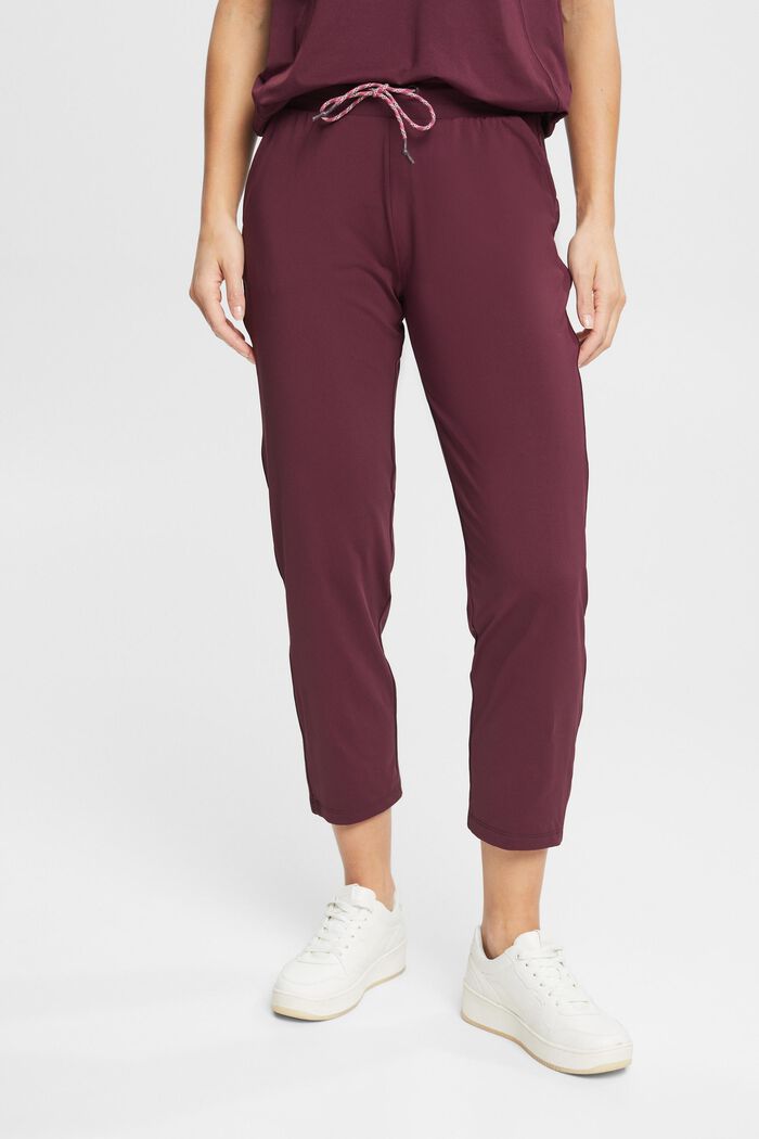 Cropped jersey joggers with E-DRY, BORDEAUX RED, detail image number 0