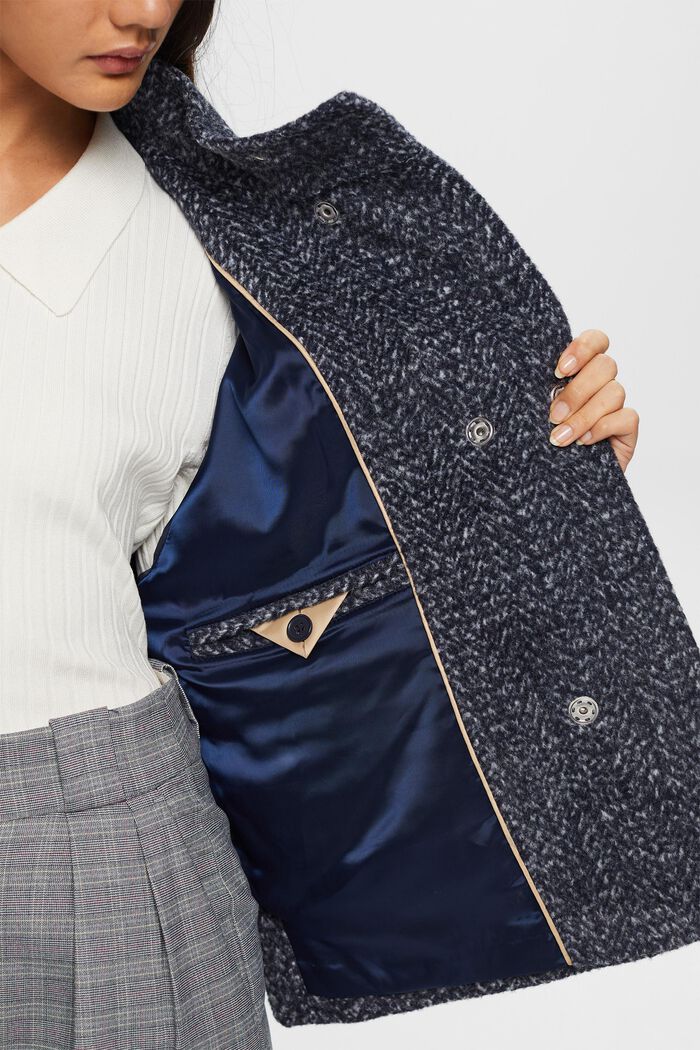 Structured Woven Jacket, NAVY, detail image number 2