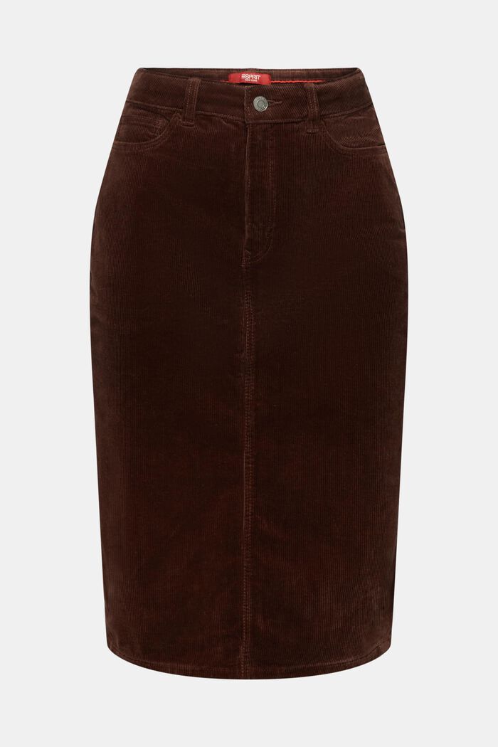 Corduroy Pencil Skirt, BROWN, detail image number 7