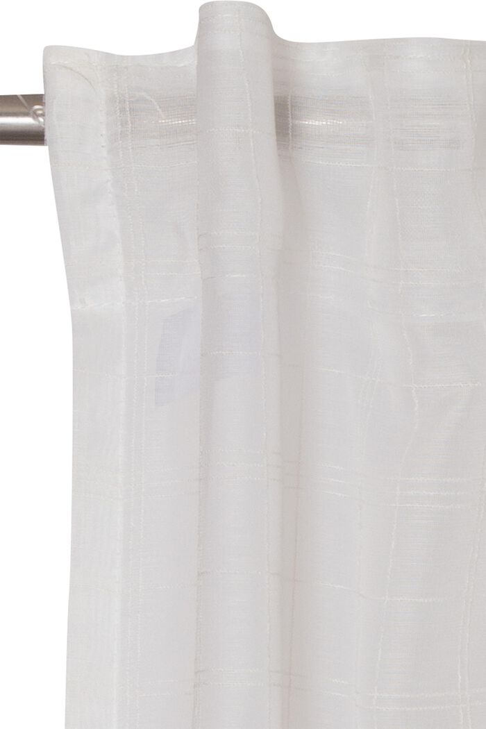 Recycled: sheer checked curtain, OFF WHITE, detail image number 1