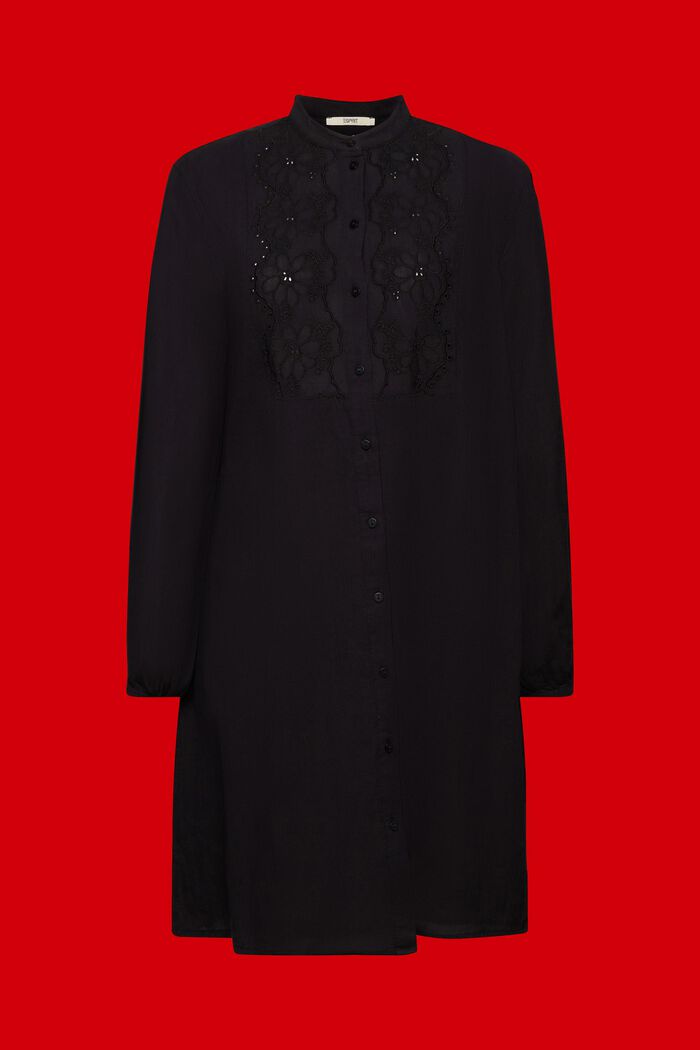 Embroidered shirt dress, BLACK, detail image number 6