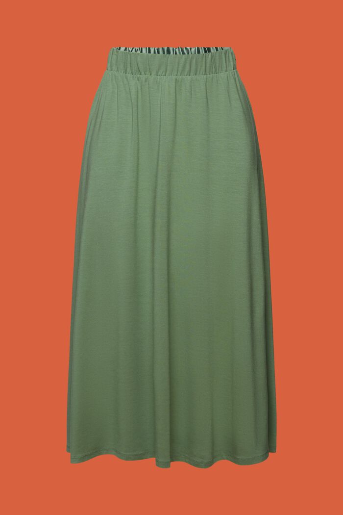 Recycled: jersey midi skirt, PALE KHAKI, detail image number 6