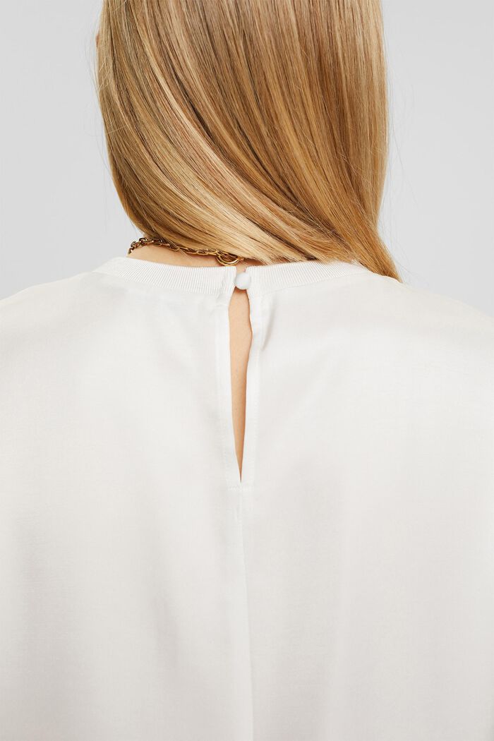 Satin blouse, LENZING™ ECOVERO™, OFF WHITE, detail image number 0