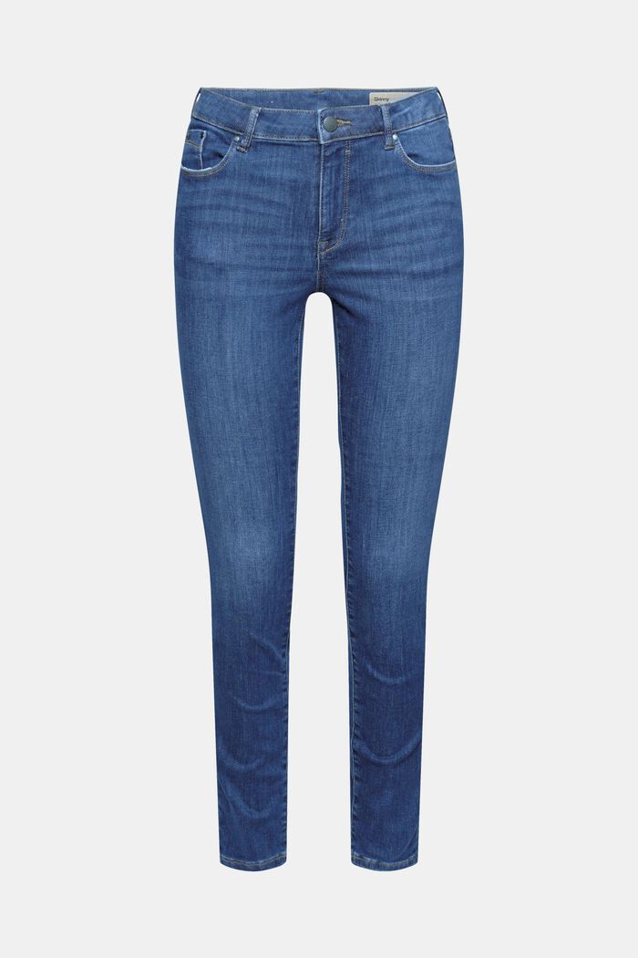 Stretch cotton jeans, BLUE DARK WASHED, detail image number 2