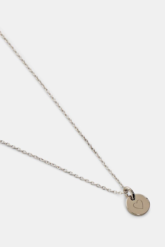 Engraved pendant necklace, sterling silver, SILVER, detail image number 1