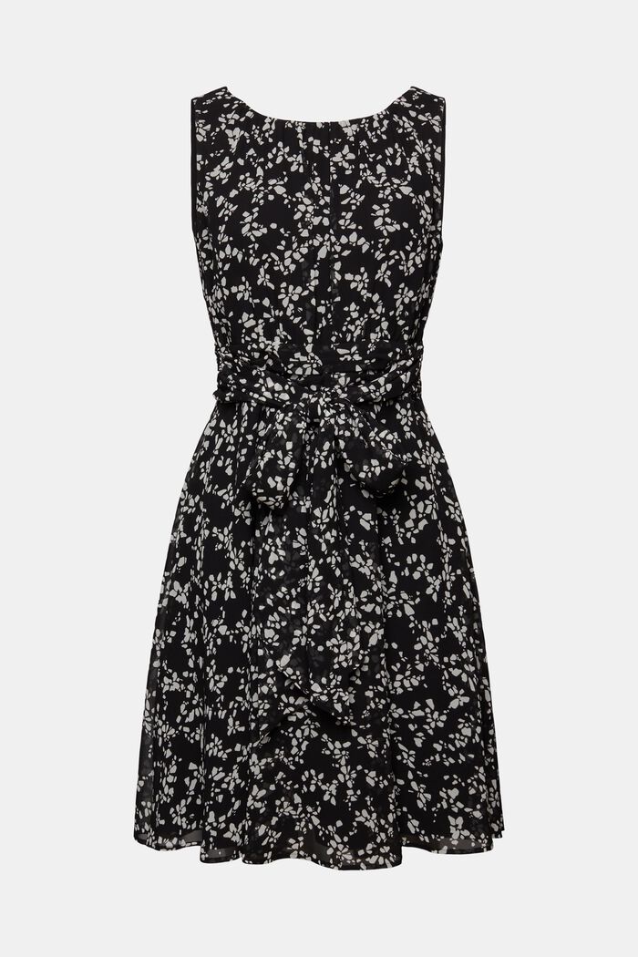 Printed Chiffon Dress, BLACK, detail image number 6