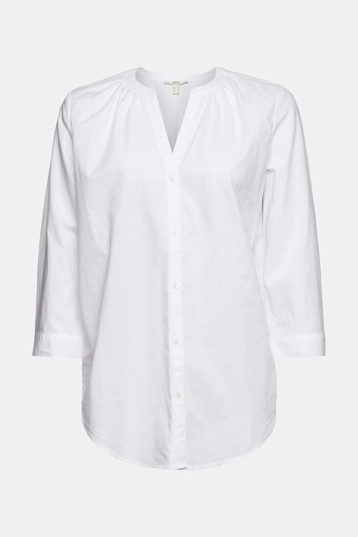 Blouse with a cup-shaped neckline, organic cotton