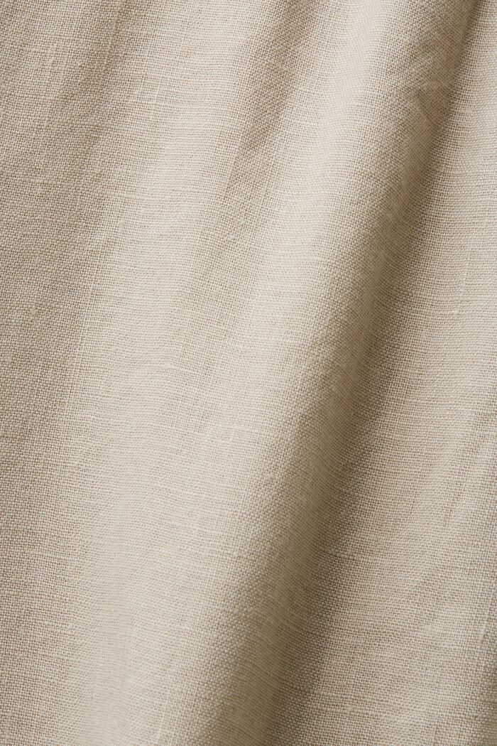 Linen Pull On Wide Leg Pants, LIGHT TAUPE, detail image number 6
