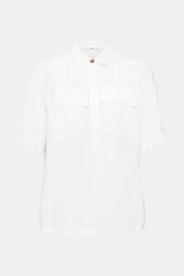 Crêpe blouse, OFF WHITE, detail image number 6