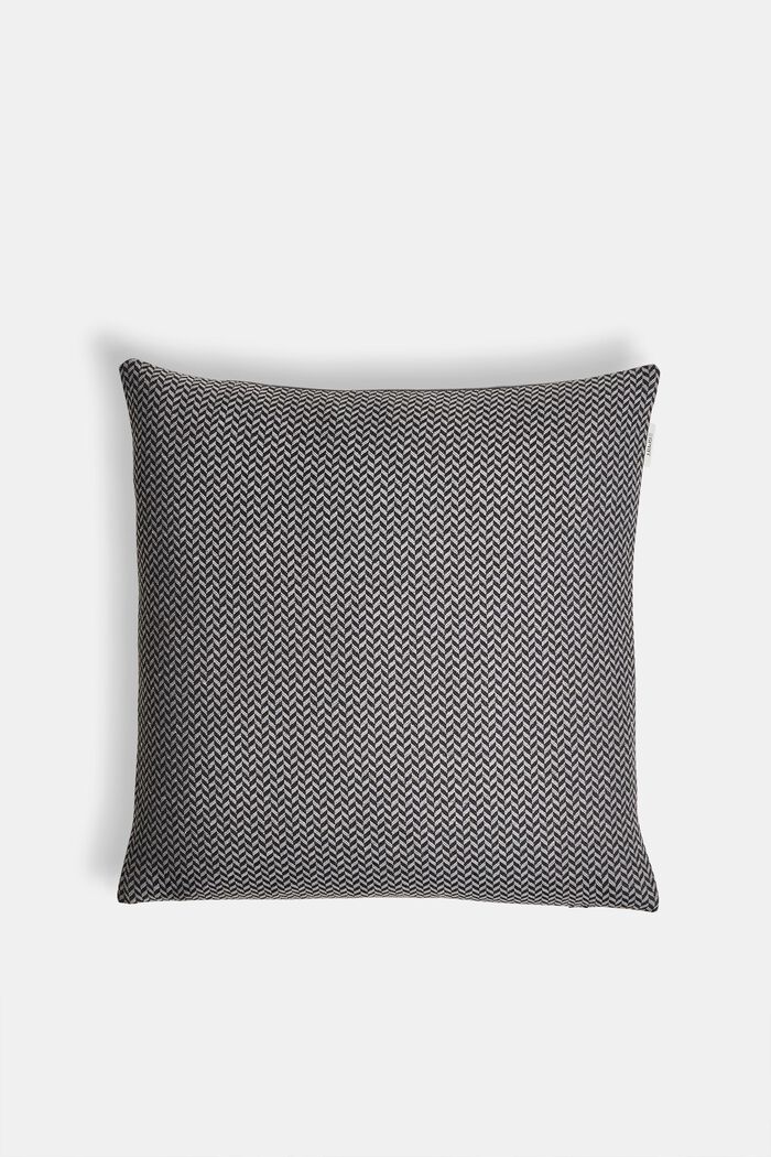 Cushion cover with a herringbone texture, ANTHRAZIT, detail image number 0