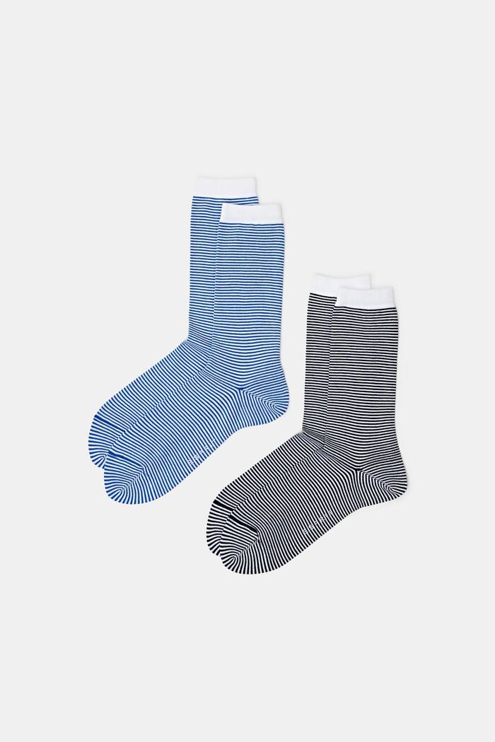 2-Pack Striped Chunky Knit Socks, BLUE/NAVY, detail image number 0