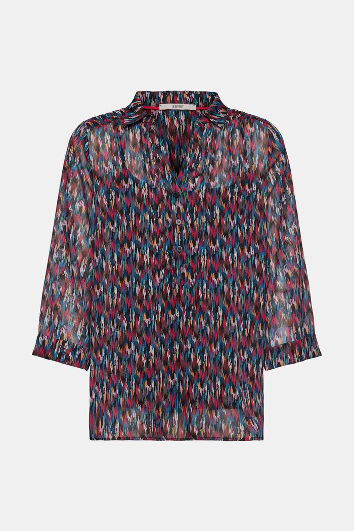 Patterned chiffon blouse with glitter effect