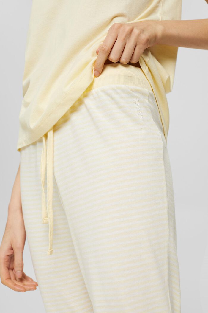 Jersey pyjama bottoms, organic cotton blend, NEW PASTEL YELLOW, detail image number 2