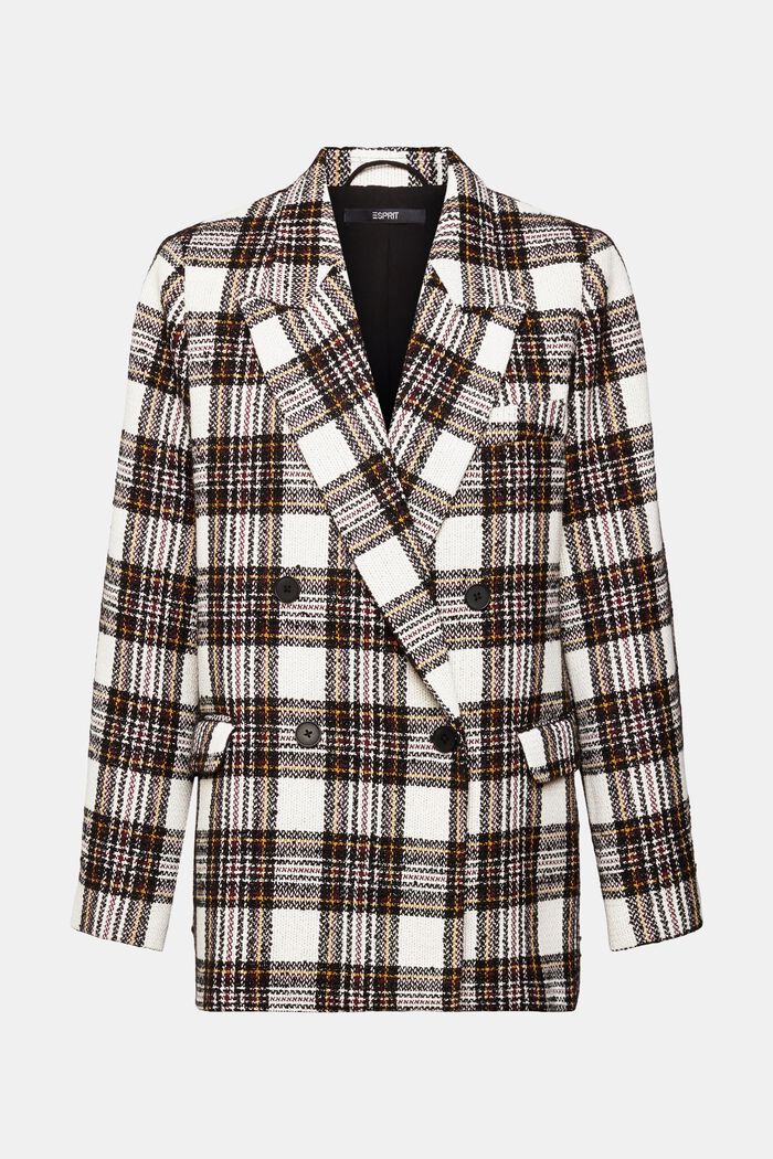 Checked double-breasted bouclé blazer