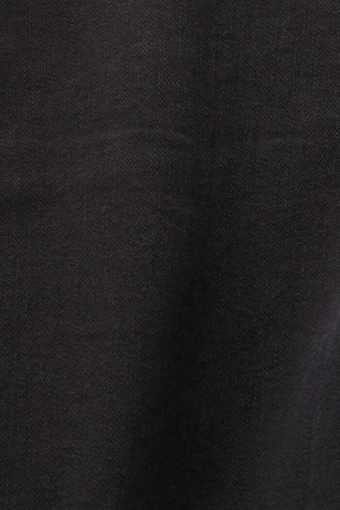 Mid-Rise Straight Denim Shorts, BLACK DARK WASHED, detail image number 6