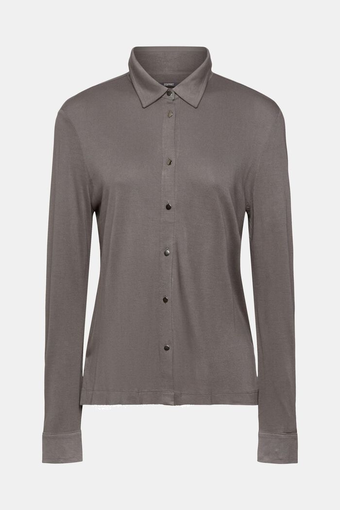 Jersey blouse, LENZING™ ECOVERO™, MEDIUM GREY, detail image number 6