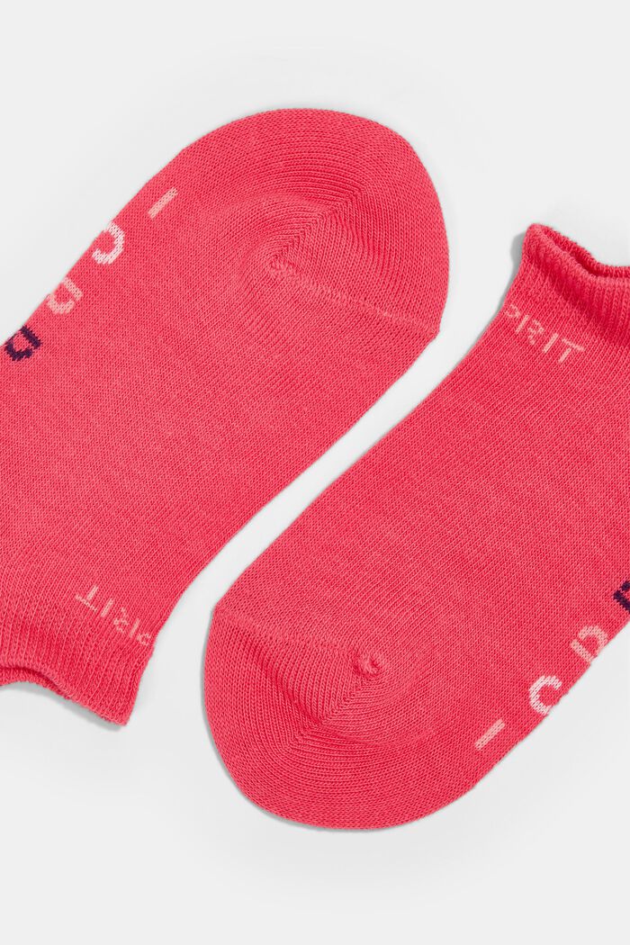 Double pack of trainer socks with a logo, SCARLET, detail image number 1