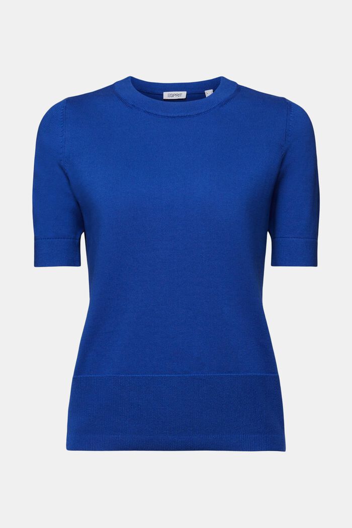 Short-Sleeve Crewneck Sweater, BRIGHT BLUE, detail image number 5