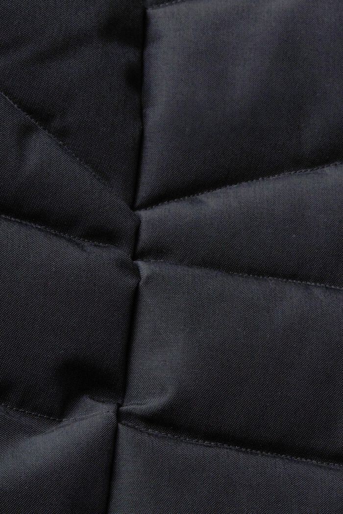 Quilted jacket with faux fur hood, BLACK, detail image number 1