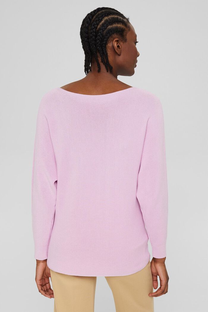 Bateau neck jumper made of organic cotton/TENCEL™, LILAC, detail image number 3