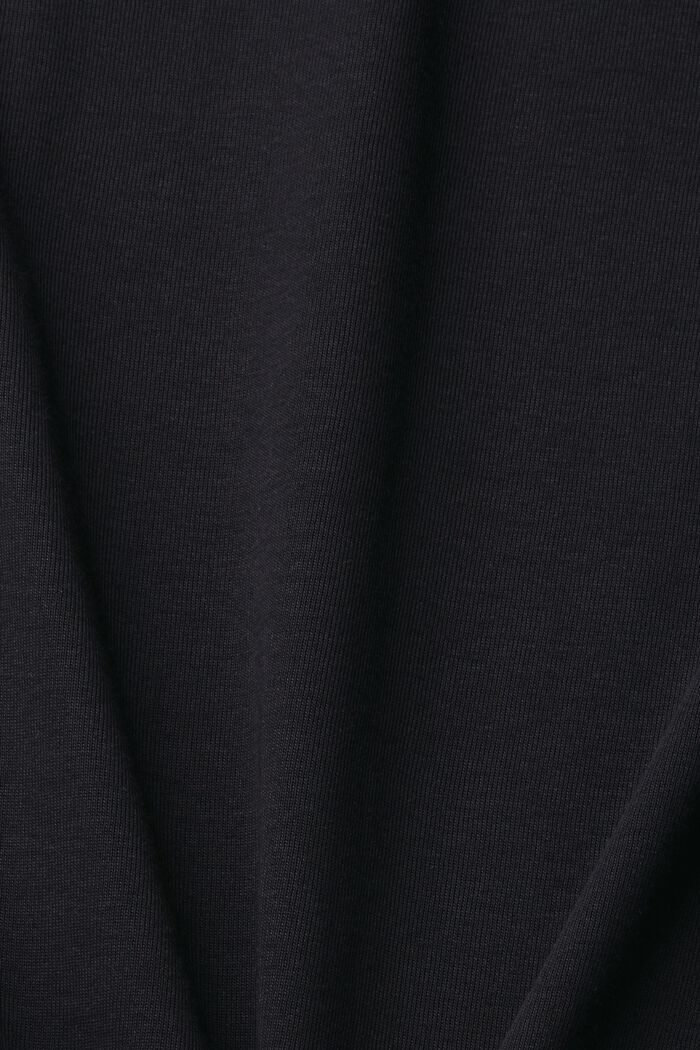 Organic cotton T-shirt with turn-up cuffs, BLACK, detail image number 5