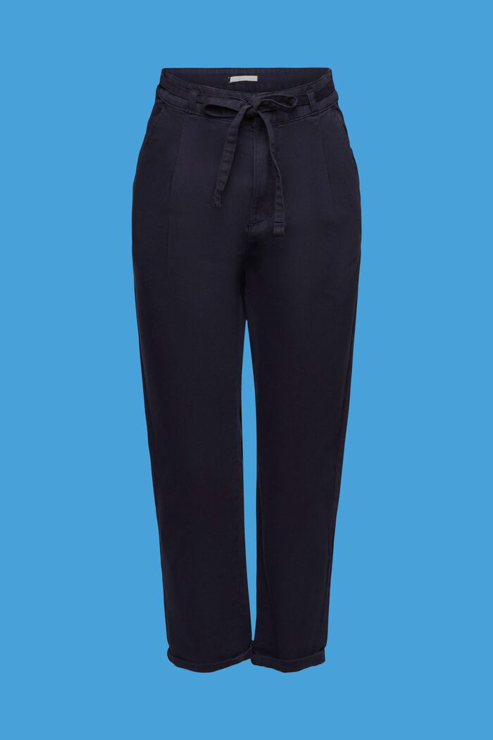 Chinos with tie belt, NAVY, detail image number 7