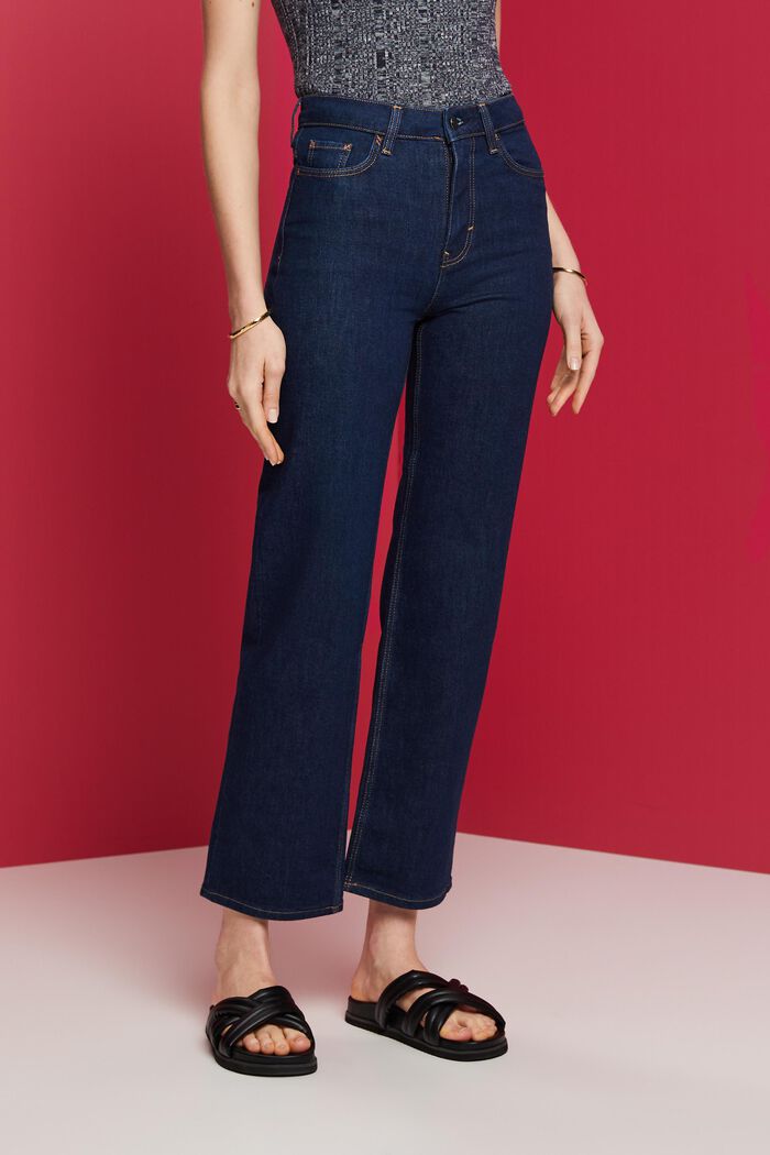 High-rise straight leg jeans, BLUE RINSE, detail image number 0