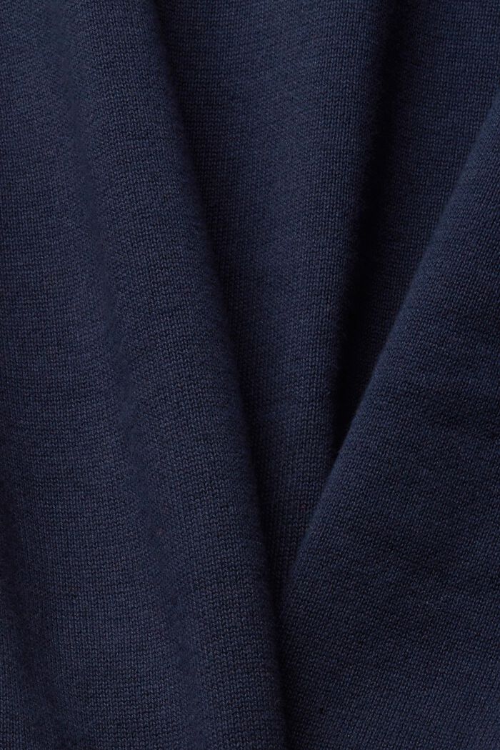 Polo neck jumper, 100% cotton, NAVY, detail image number 1