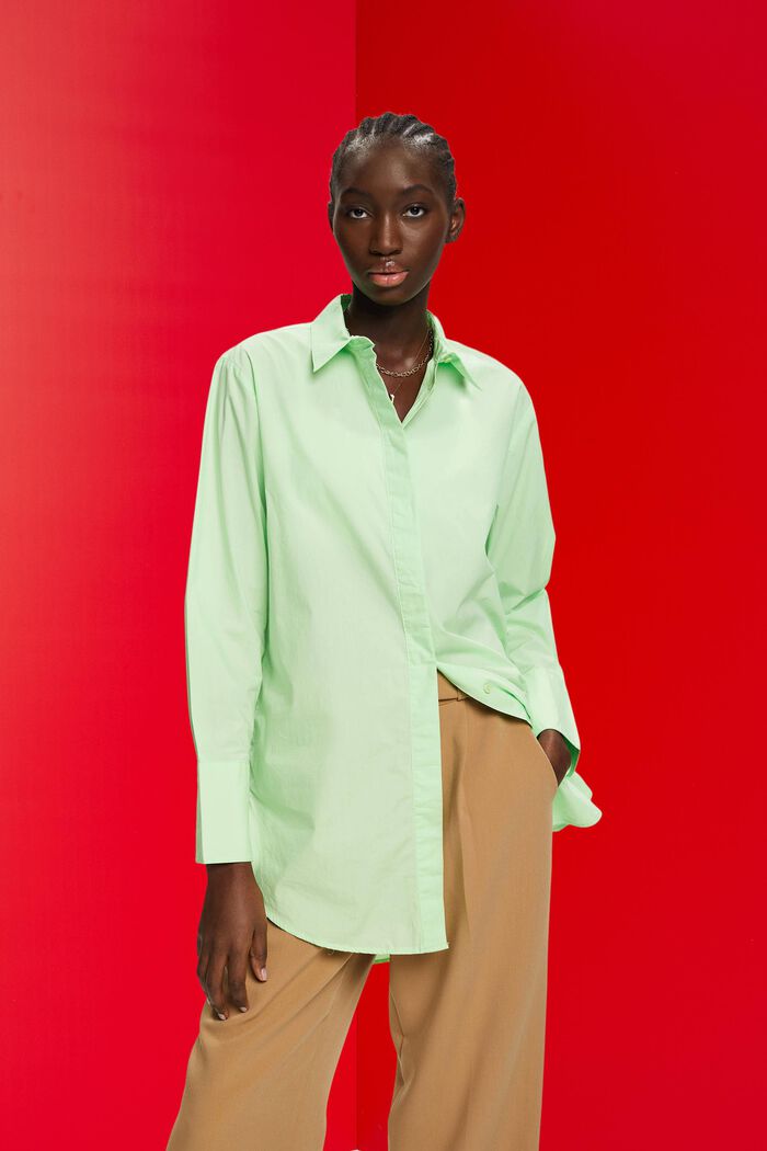 Oversized shirt blouse, CITRUS GREEN, detail image number 0