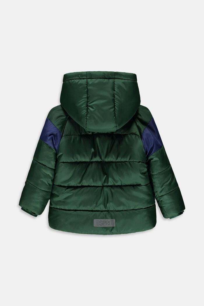 Quilted jacket with fleece lining and a hood