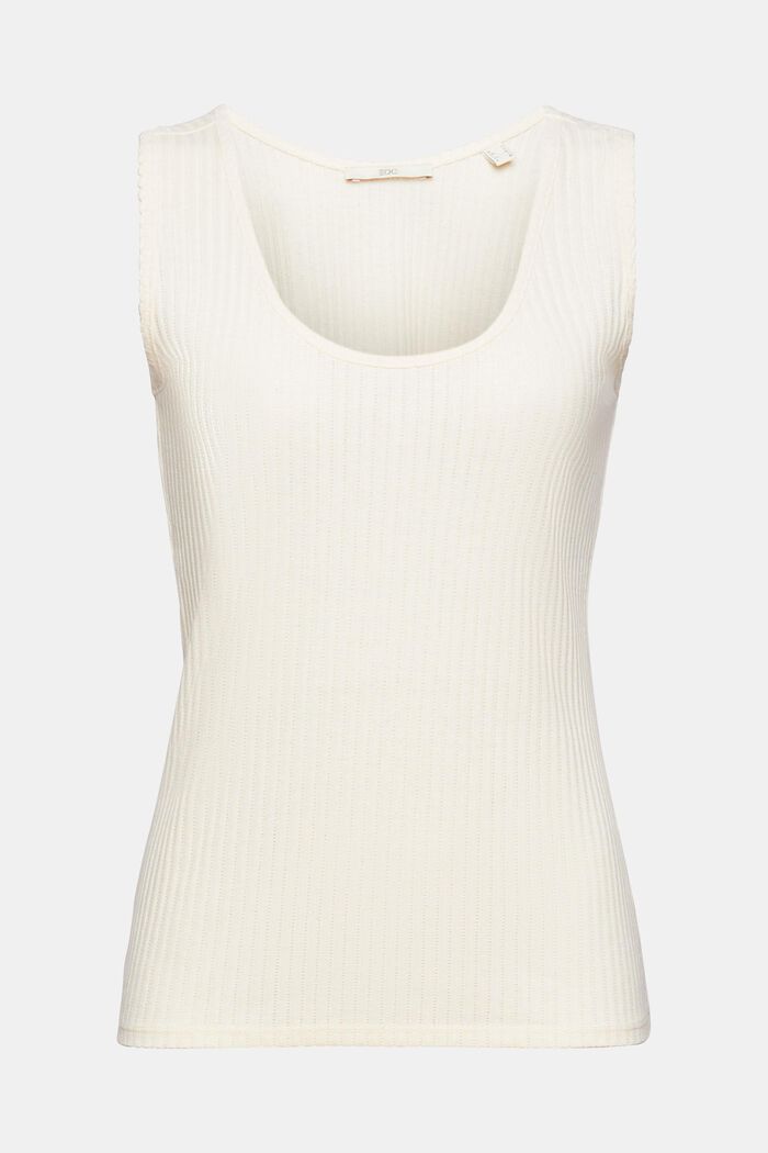 Top with pointelle pattern, OFF WHITE, detail image number 6