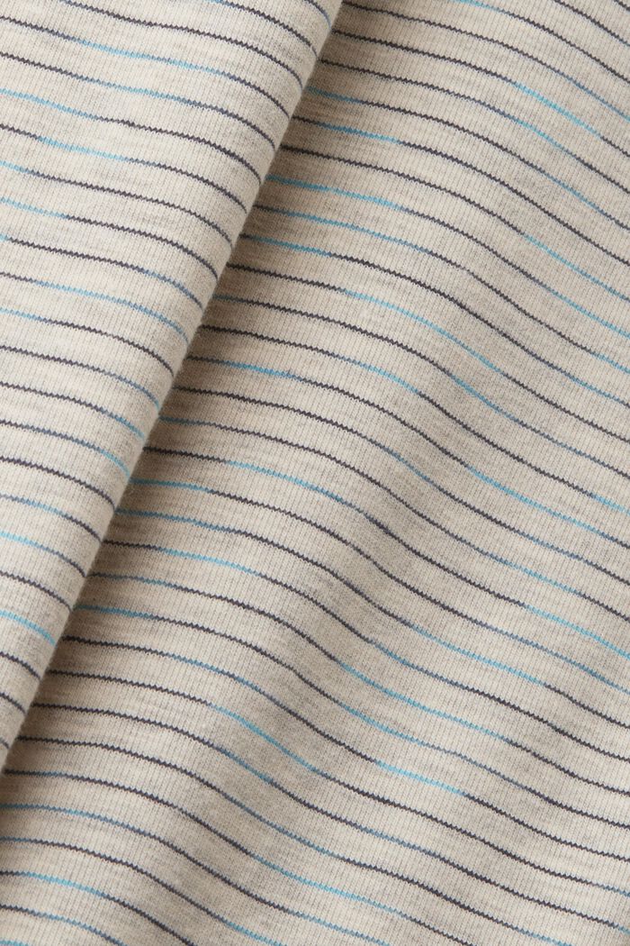 Fine stripe mélange polo shirt, TURQUOISE, detail image number 5