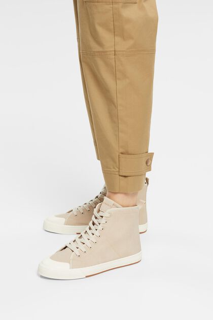Faux leather high-top trainers