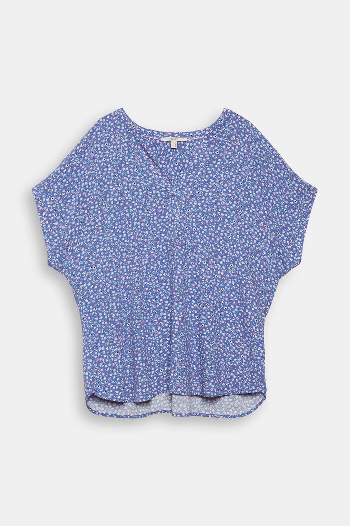 CURVY floral blouse made of LENZING™ ECOVERO™, LIGHT BLUE LAVENDER, detail image number 0