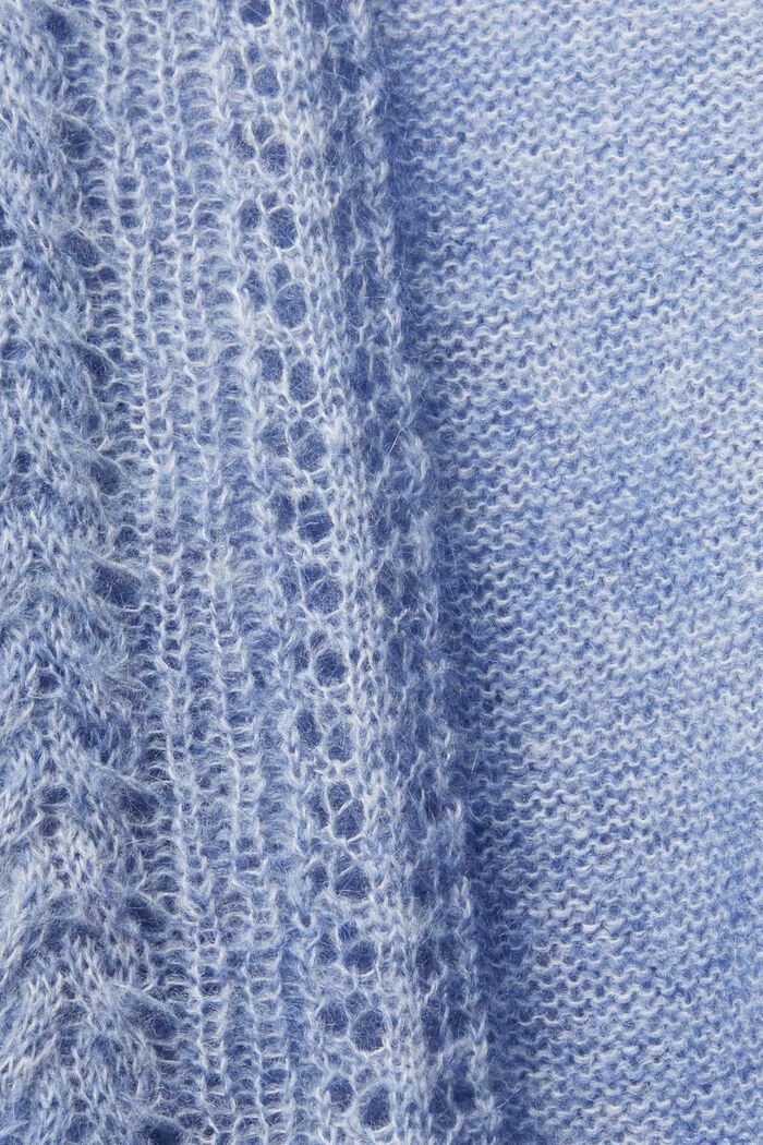 Crewneck Pointelle Knit Sweater, BLUE LAVENDER, detail image number 5