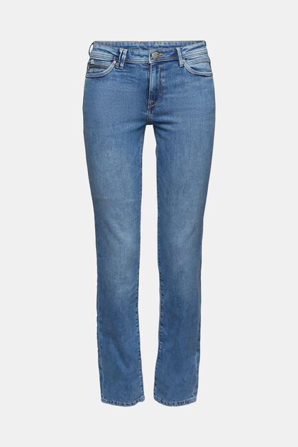 Low-rise stretch jeans, BLUE MEDIUM WASHED, overview