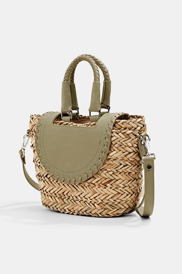 Bag made of woven straw, LIGHT KHAKI, detail image number 1