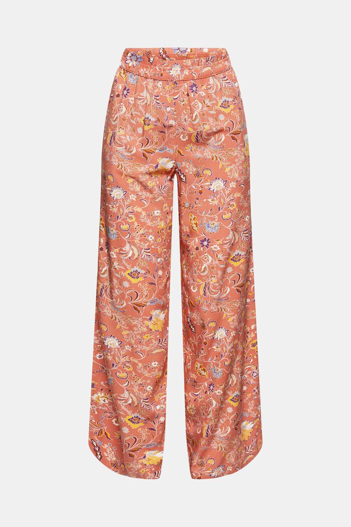 Printed trousers with a wide leg, LENZING™ ECOVERO™, BLUSH, detail image number 6