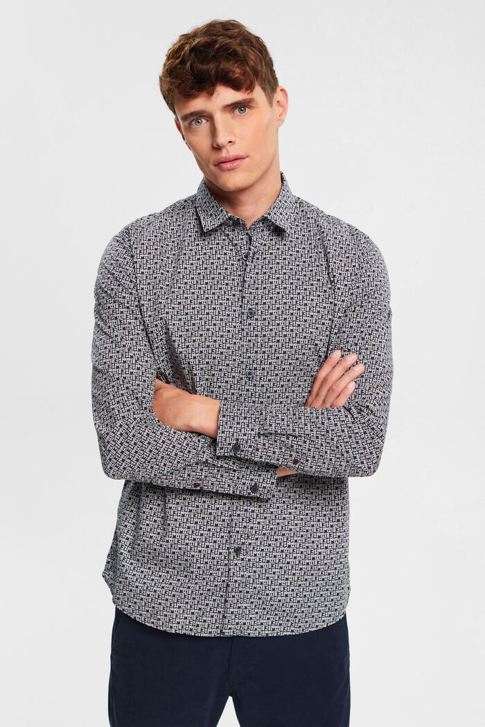 Slim fit shirt with all-over print