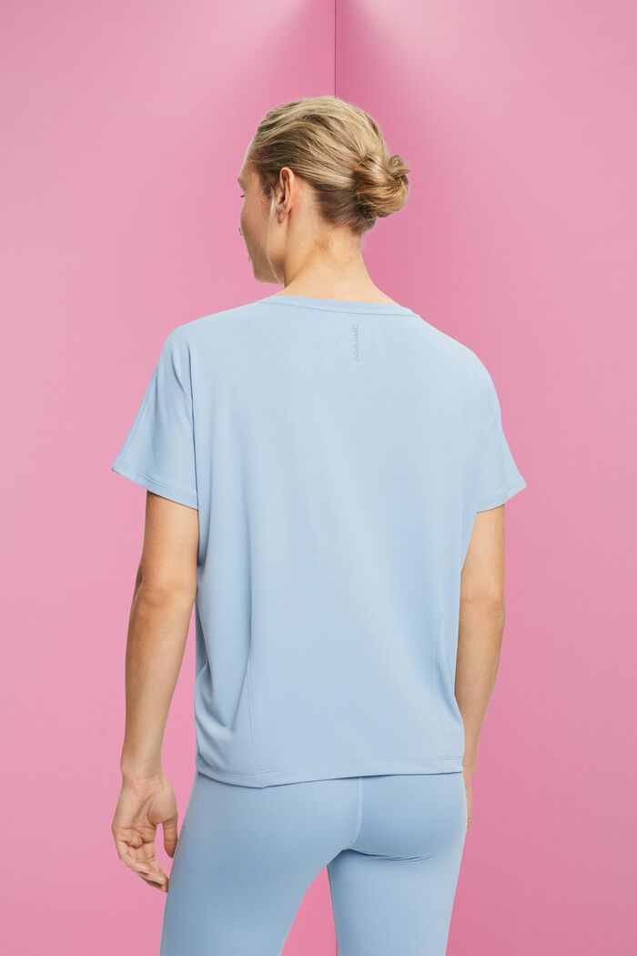 Active v-neck t-shirt with E-DRY, PASTEL BLUE, detail image number 3