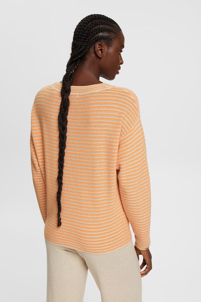Mixed Knit Striped Sweater, LIGHT TAUPE, detail image number 3
